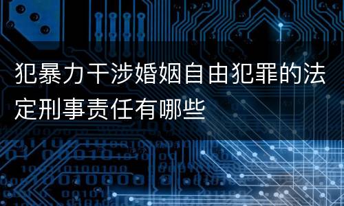 犯暴力干涉婚姻自由犯罪的法定刑事责任有哪些