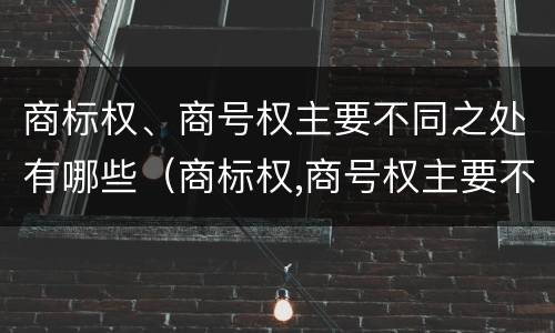 商标权、商号权主要不同之处有哪些（商标权,商号权主要不同之处有哪些特点）