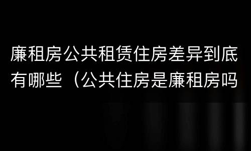 廉租房公共租赁住房差异到底有哪些（公共住房是廉租房吗）