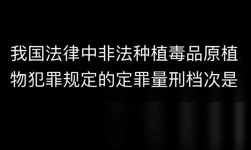 我国法律中非法种植毒品原植物犯罪规定的定罪量刑档次是什么