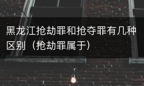 黑龙江抢劫罪和抢夺罪有几种区别（抢劫罪属于）