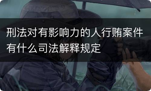 刑法对有影响力的人行贿案件有什么司法解释规定