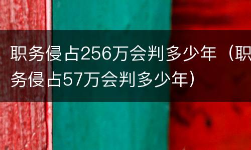 职务侵占256万会判多少年（职务侵占57万会判多少年）