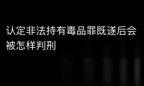 认定非法持有毒品罪既遂后会被怎样判刑