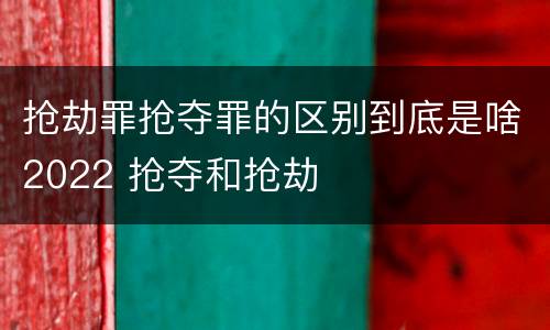 抢劫罪抢夺罪的区别到底是啥2022 抢夺和抢劫