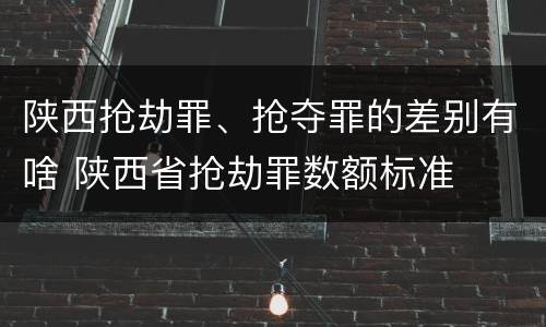 陕西抢劫罪、抢夺罪的差别有啥 陕西省抢劫罪数额标准