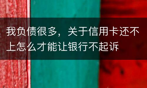 我负债很多，关于信用卡还不上怎么才能让银行不起诉