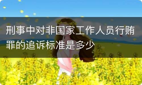 刑事中对非国家工作人员行贿罪的追诉标准是多少