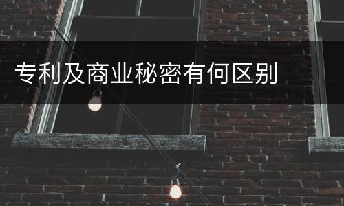 专利及商业秘密有何区别