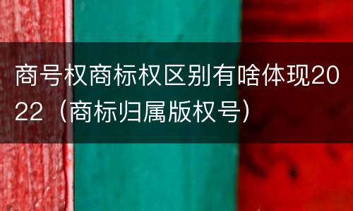 商号权商标权区别有啥体现2022（商标归属版权号）