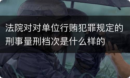 法院对对单位行贿犯罪规定的刑事量刑档次是什么样的
