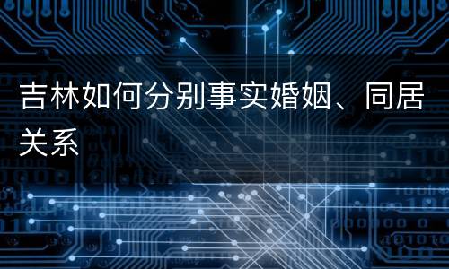 吉林如何分别事实婚姻、同居关系