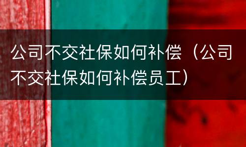 公司不交社保如何补偿（公司不交社保如何补偿员工）