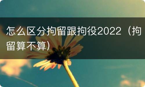怎么区分拘留跟拘役2022（拘留算不算）