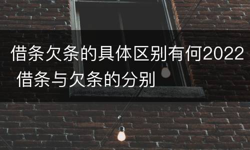 借条欠条的具体区别有何2022 借条与欠条的分别