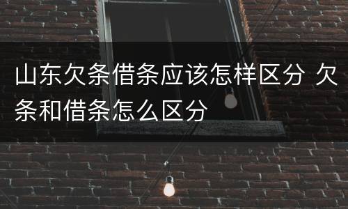 山东欠条借条应该怎样区分 欠条和借条怎么区分