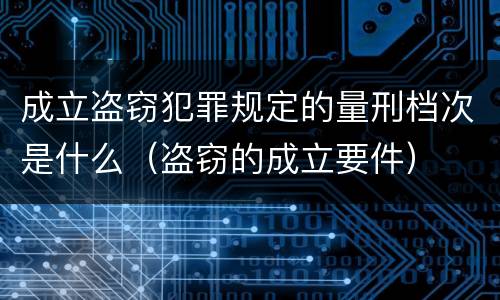 成立盗窃犯罪规定的量刑档次是什么（盗窃的成立要件）