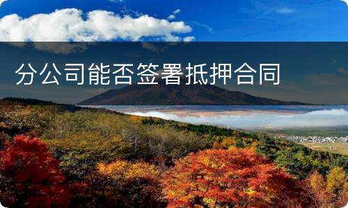 分公司能否签署抵押合同
