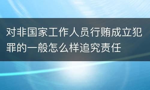 对非国家工作人员行贿成立犯罪的一般怎么样追究责任