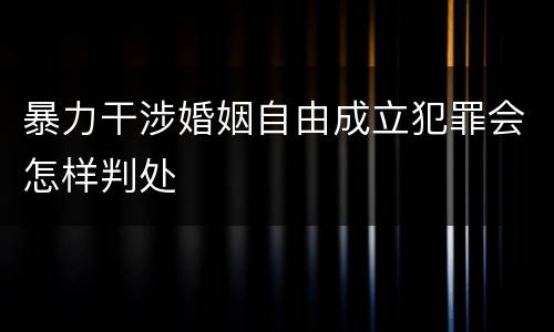 暴力干涉婚姻自由成立犯罪会怎样判处