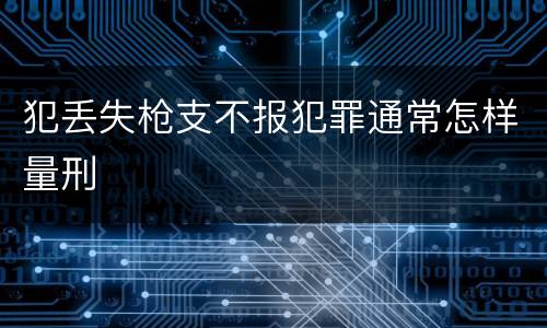 犯丢失枪支不报犯罪通常怎样量刑