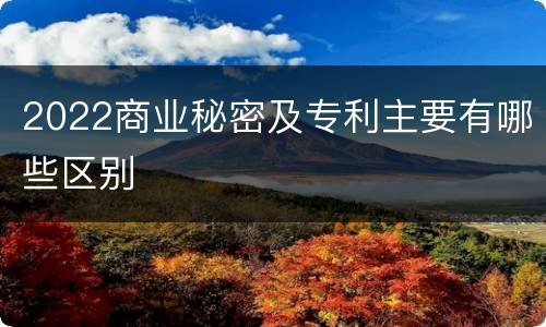 2022商业秘密及专利主要有哪些区别