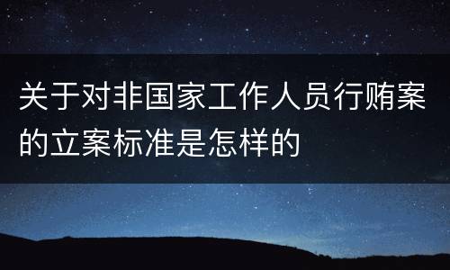 关于对非国家工作人员行贿案的立案标准是怎样的