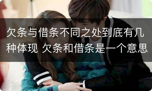 欠条与借条不同之处到底有几种体现 欠条和借条是一个意思吗