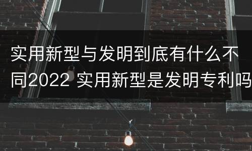 实用新型与发明到底有什么不同2022 实用新型是发明专利吗