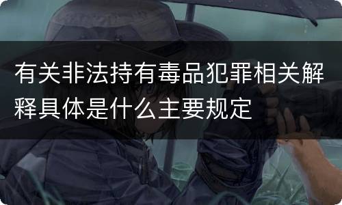 有关非法持有毒品犯罪相关解释具体是什么主要规定