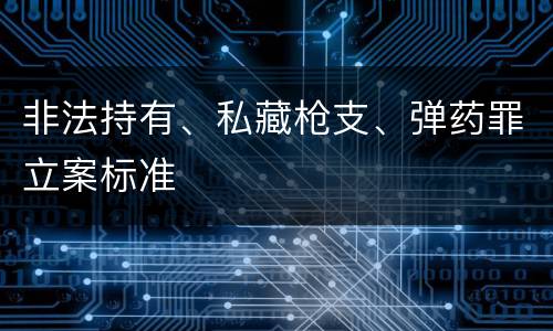 非法持有、私藏枪支、弹药罪立案标准