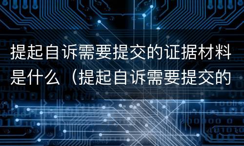 提起自诉需要提交的证据材料是什么（提起自诉需要提交的证据材料是什么意思）