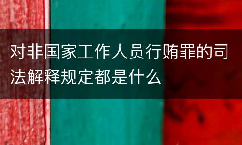 对非国家工作人员行贿罪的司法解释规定都是什么