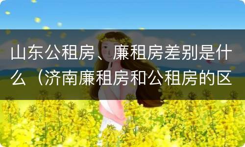 山东公租房、廉租房差别是什么（济南廉租房和公租房的区别）
