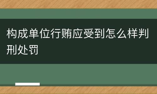构成单位行贿应受到怎么样判刑处罚