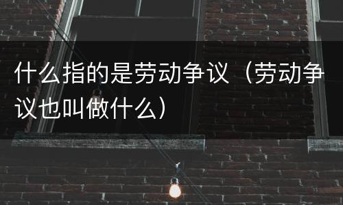什么指的是劳动争议（劳动争议也叫做什么）