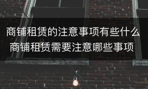 商铺租赁的注意事项有些什么 商铺租赁需要注意哪些事项