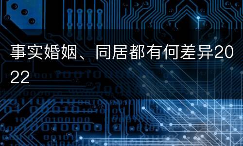事实婚姻、同居都有何差异2022