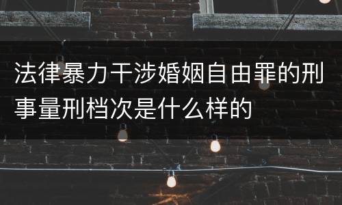 法律暴力干涉婚姻自由罪的刑事量刑档次是什么样的