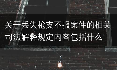 关于丢失枪支不报案件的相关司法解释规定内容包括什么