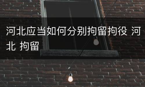 河北应当如何分别拘留拘役 河北 拘留