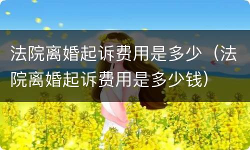 法院离婚起诉费用是多少（法院离婚起诉费用是多少钱）