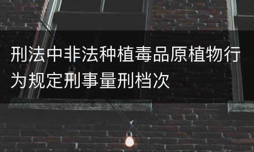 刑法中非法种植毒品原植物行为规定刑事量刑档次