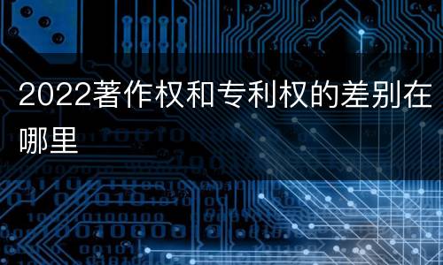 2022著作权和专利权的差别在哪里