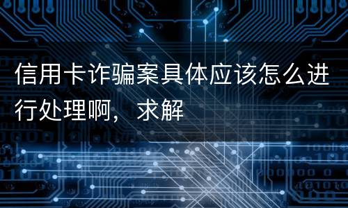 信用卡诈骗案具体应该怎么进行处理啊，求解