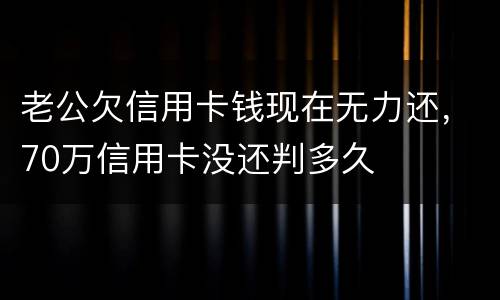 老公欠信用卡钱现在无力还，70万信用卡没还判多久