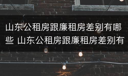 山东公租房跟廉租房差别有哪些 山东公租房跟廉租房差别有哪些政策