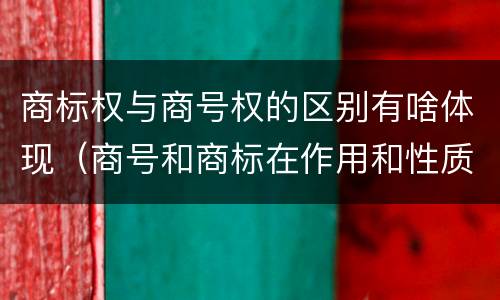 商标权与商号权的区别有啥体现（商号和商标在作用和性质上的区别）