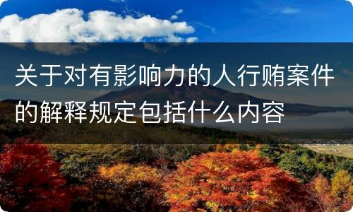 关于对有影响力的人行贿案件的解释规定包括什么内容