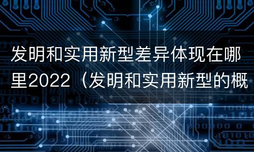 发明和实用新型差异体现在哪里2022（发明和实用新型的概念）